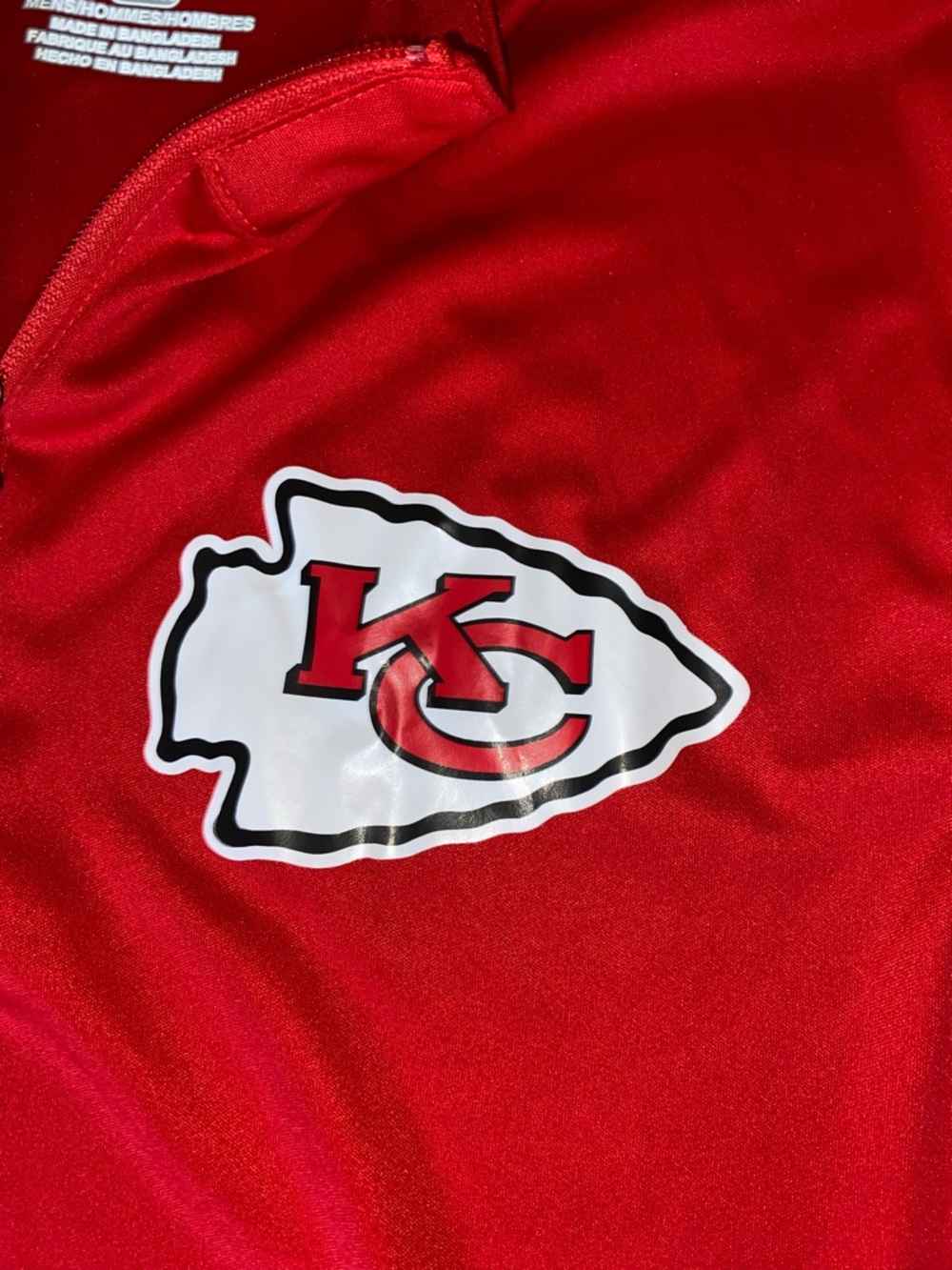 Kansas City Chiefs Fanatics Red Quarter-Zip Performance Jacket - Picture 4 of 7
